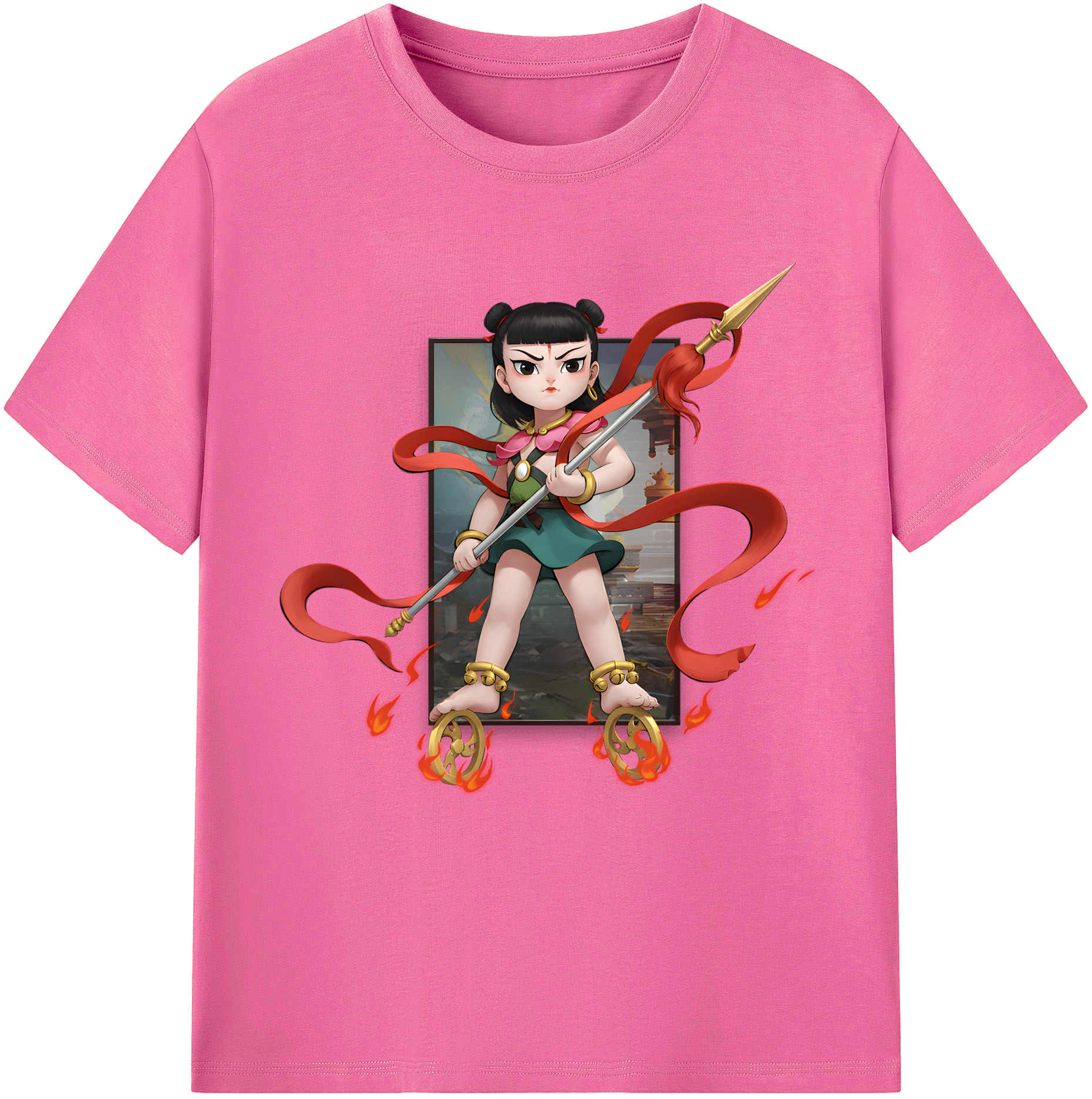 （画像用） Ne Zha 2 ナタ 魔童の大暴れ レディースカジュアルプリントTシャツ（綿100％）